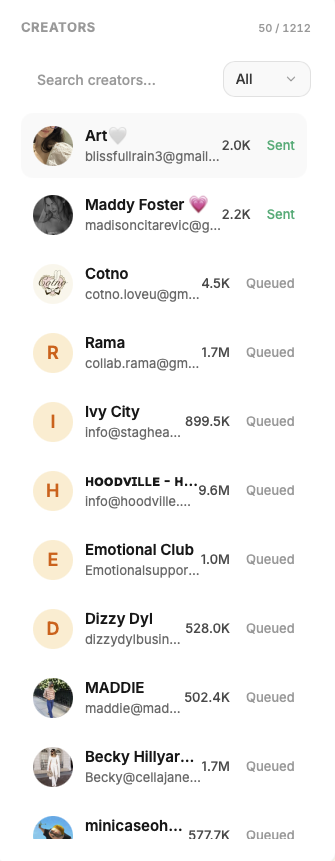 AI Creator Targeting Dashboard